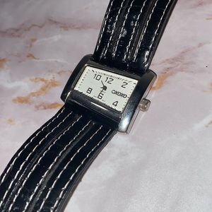 XOXO Three Band Watch Black & Silver Stainless Steel NWOT